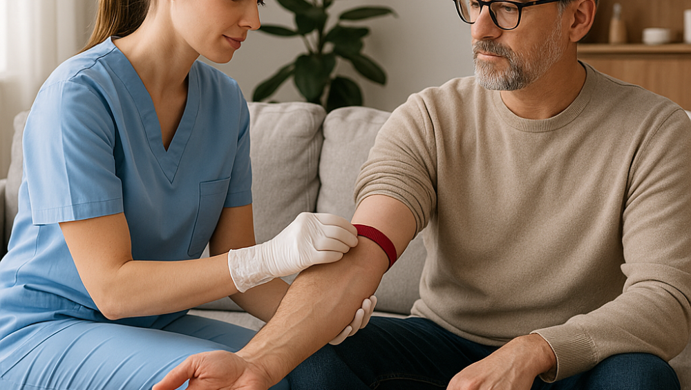 نمونه‌گیری و کنترل فشار خون در منزل توسط پرستار